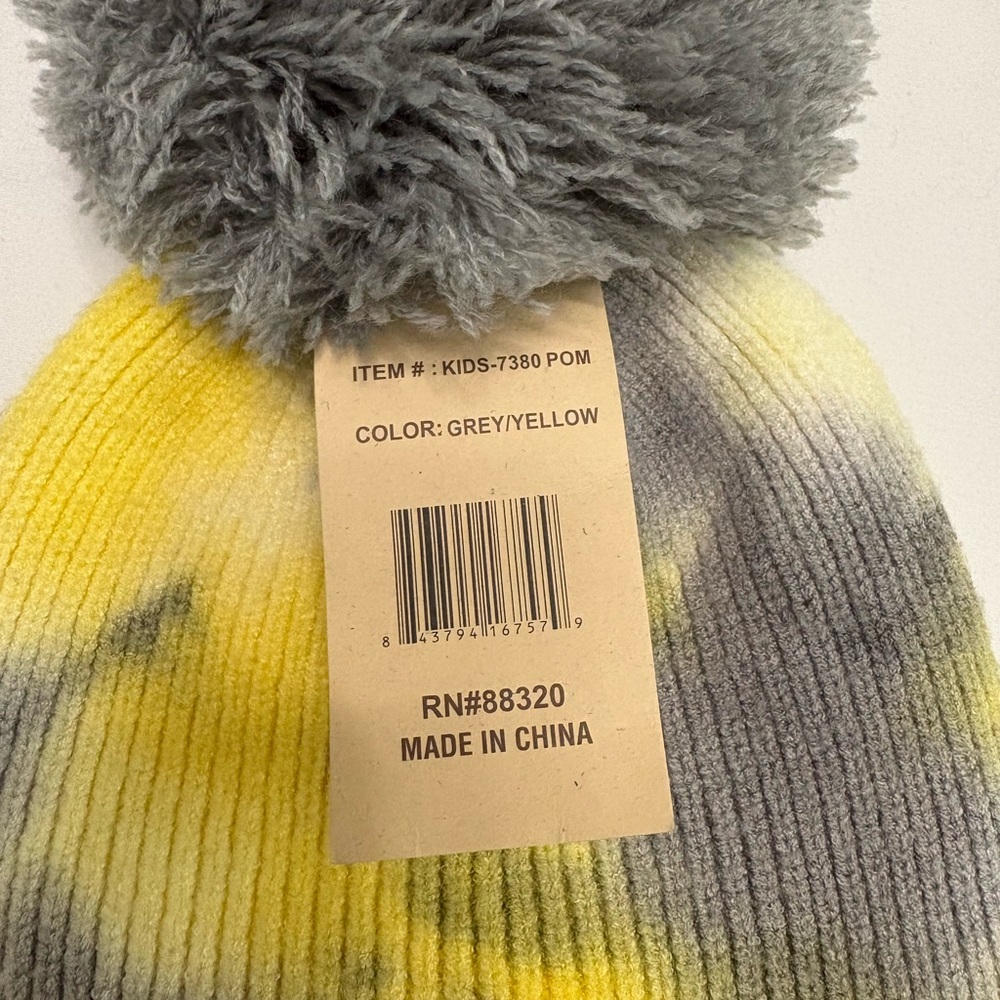 NWT. C.C KIDS Tie dye Pom Beanie - Picture 3 of 5